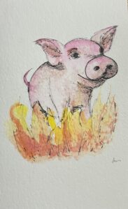 Roasted Pig watercolour