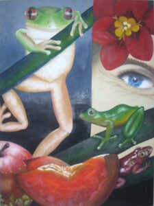 Frog Collage, Oil